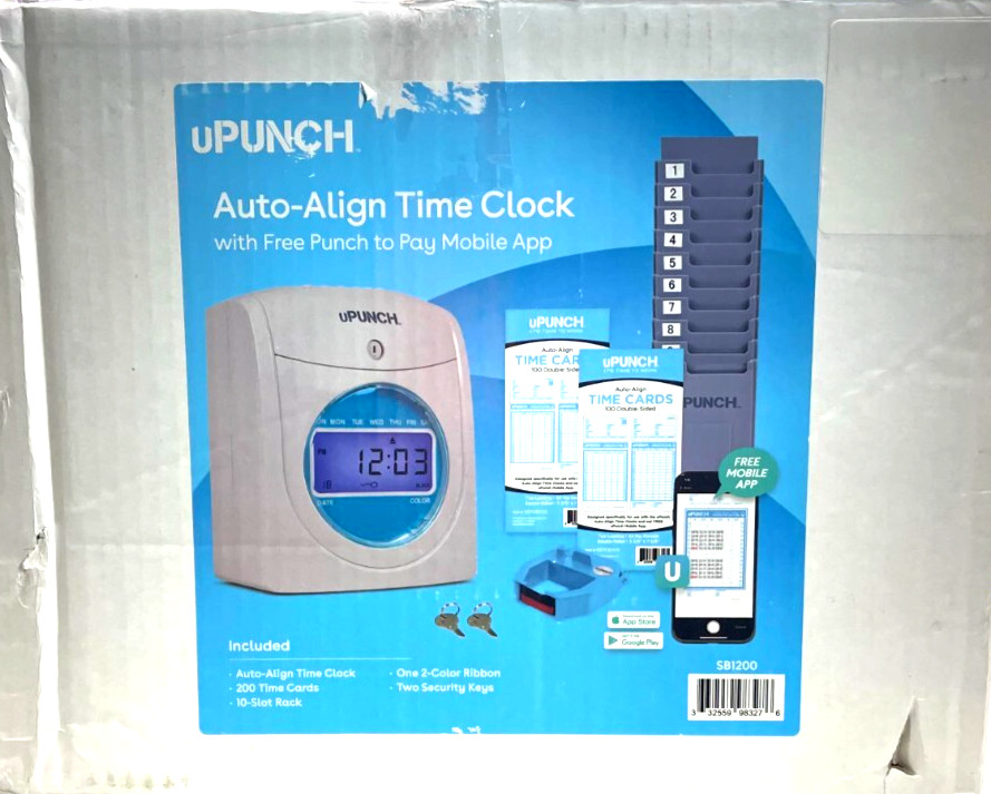 uPUNCH Auto-Align Time Clock Bundle w/ Free Punch Pay Mobile App