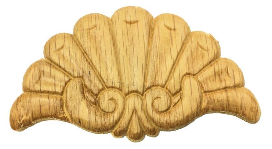 3-1/2" X 2" Oak Wood Applique Crown