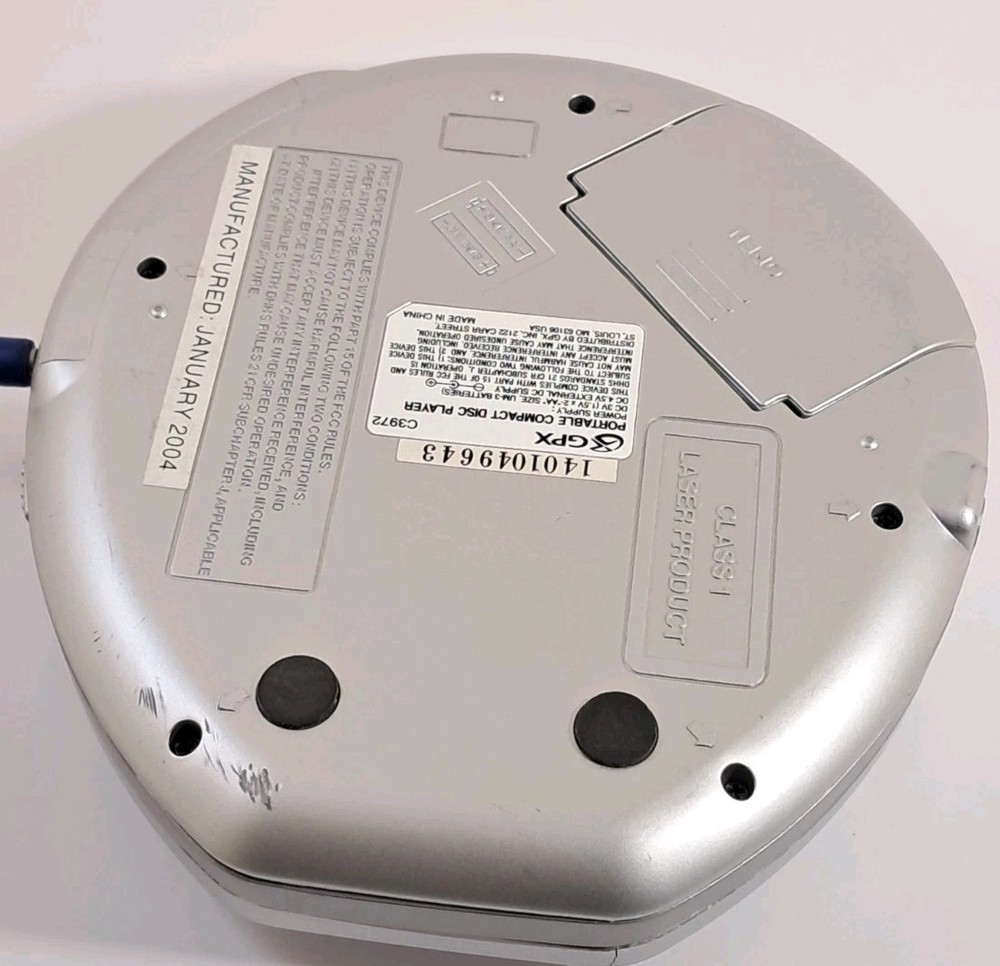 GPX Portable CD Player C3972 60 Second ESP Programmable