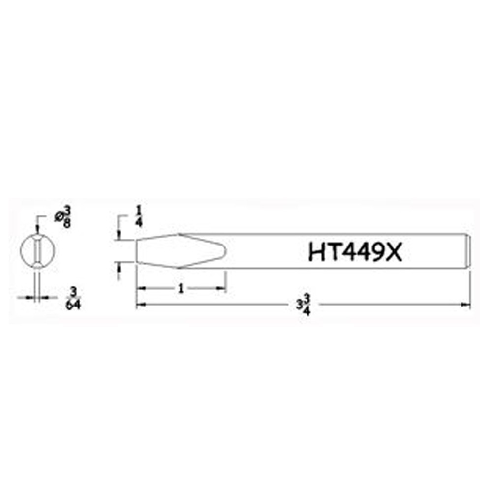 Hexacon HT449X 3/8 Semi-Chisel Soldering Tip
