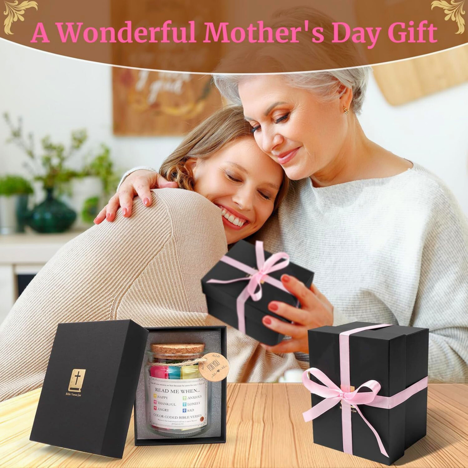 96 Colored Bible Verses Jar Christian Gift Inspirational Scripture Jar for Women