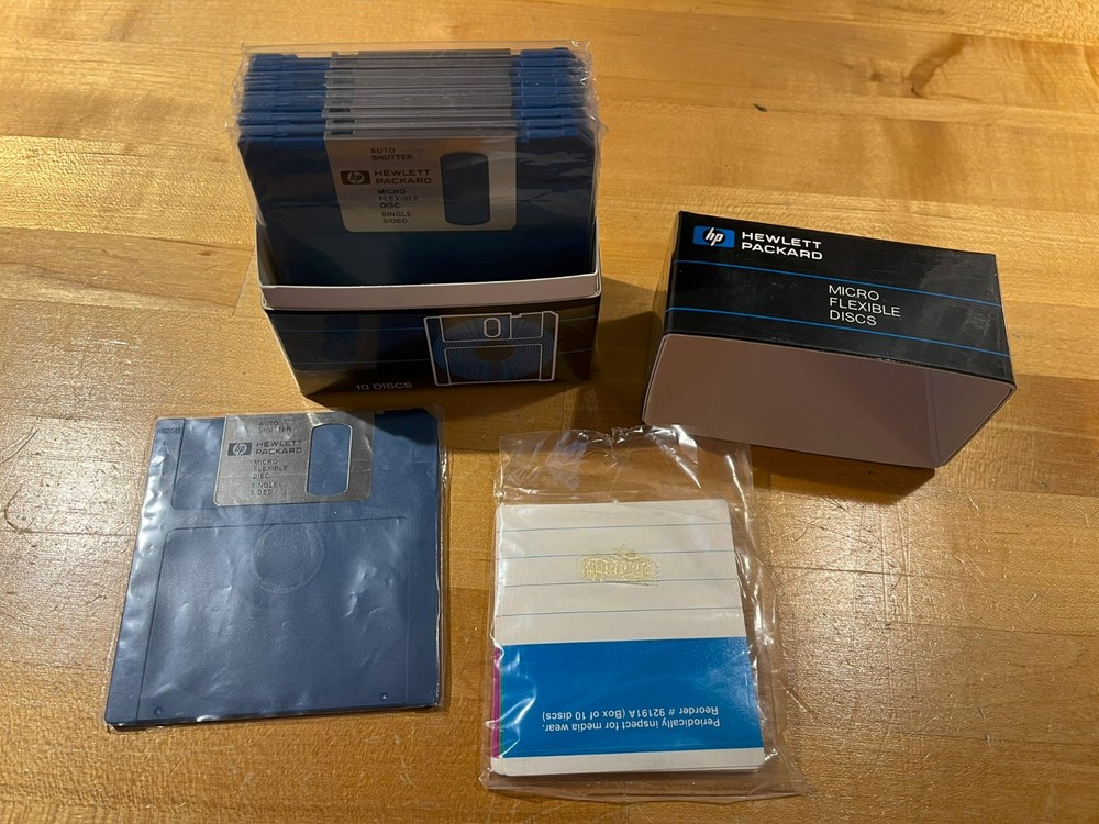 Hewlett Packard Single-Sided Micro Flexible Disc 92191A 3.5” 10 Pack
