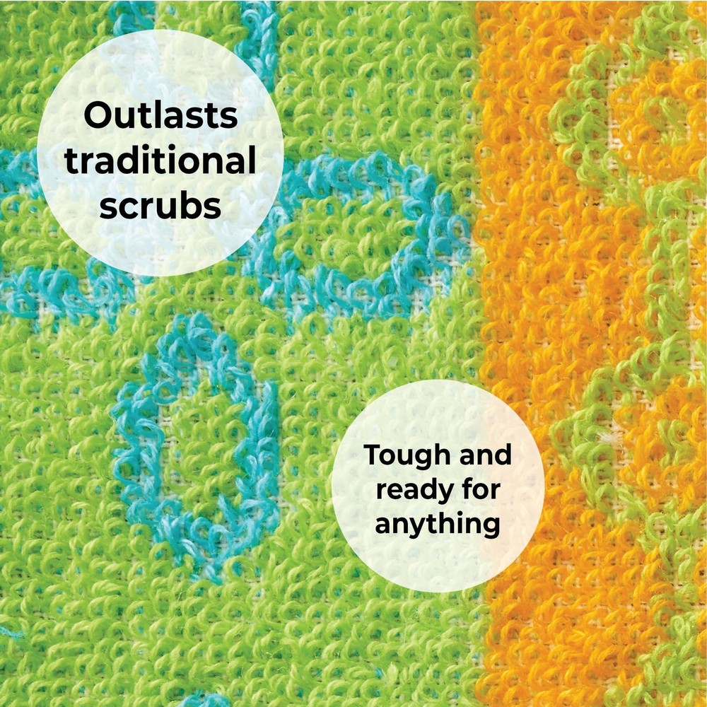 Skoy Scrub, 8-Pack Reusable, Non-Scratching Dish Scrubber 8-Pack, Assorted