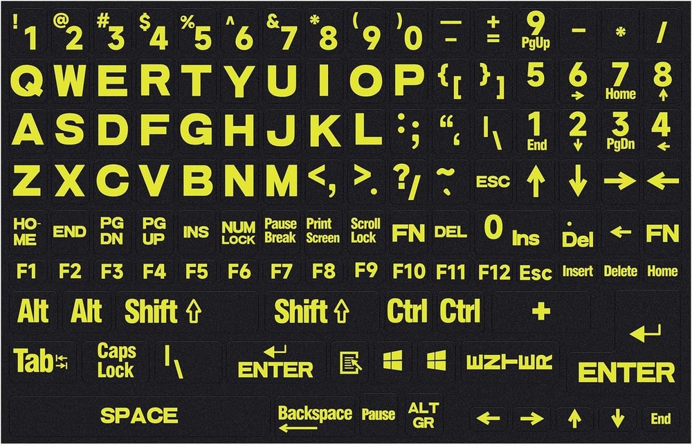 English Keyboard Stickers Full Size Universal PC Computer Laptop Desktop Replace