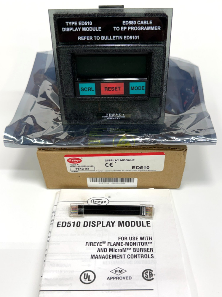 FIREYE ED510 Display Module with ED580 Cable for EP, EPD and MicroM Programmers