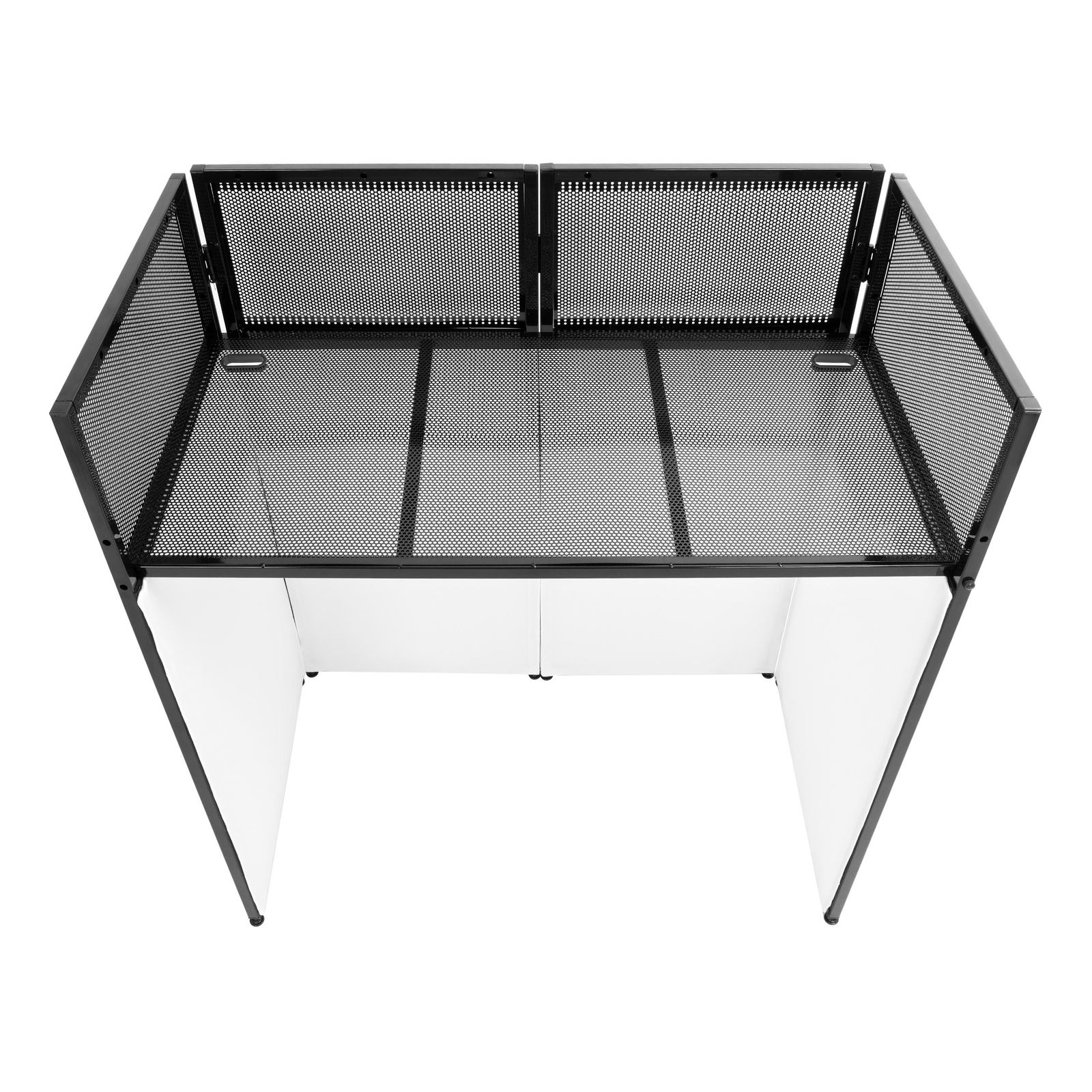 White Black DJ Event Table Facade Scrim Metal Built in Flat Table w/ Travel Bag