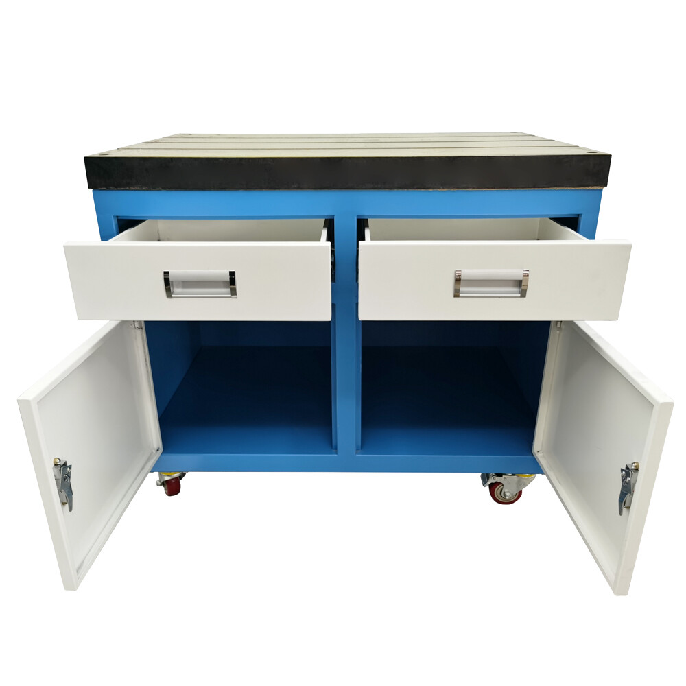 Movable T-Slot Workbench Base with Drawer for Tapping Machine Series Fixation