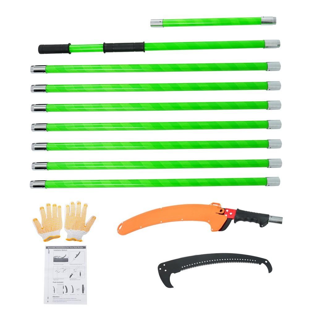 30 Feet Tree Pole Pruner Durable Tree Trimmers Handle Manual Branches Green