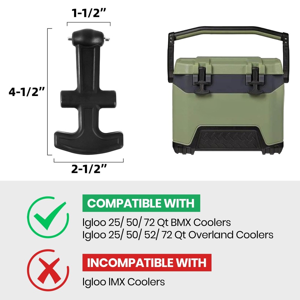 2Pack TLatch Handle Cooler, Durable Rubber & Easy Installation, Verify Model ...