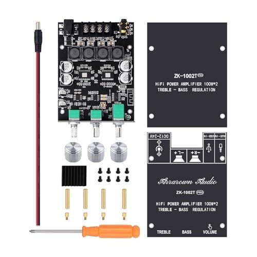 200W Bluetooth 5.0 Amplifier Board, HiFi 2.0 Channel Stereo AMP, USB/AUX Inputs,