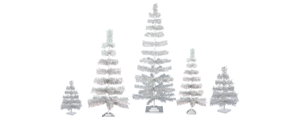 Artificial Tinsel Christmas Trees Decorative Display Table-Top Multi Colors