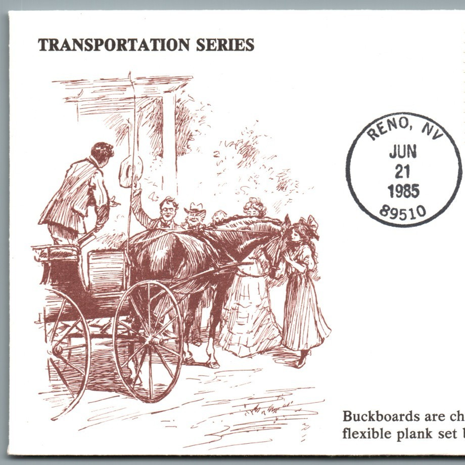 First Day Issue1985- TRANSPORTATION SERIES Buckboard 1880s USA RURAL AMERI-pB314
