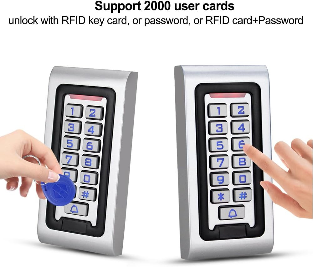 Standalone IP68 Waterproof RFID Access Control Keypad Metal Card Reader + 10Pcs