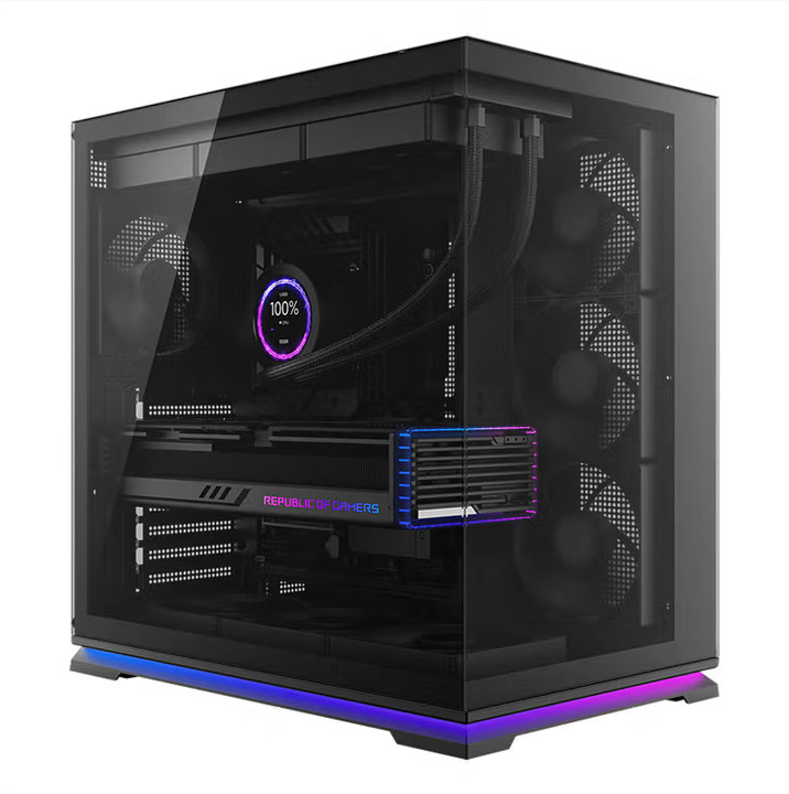 SAMA Image Fly Light Black Case - Hidden LED Strips, Back-Insert Motherboard