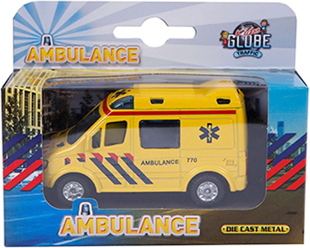 Speelgoed 520085 Car Diecast Pull Back Ambulance, 8 cm