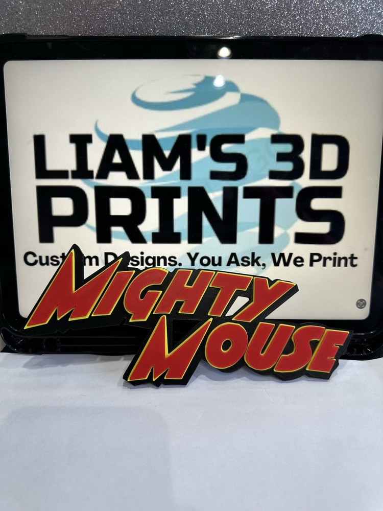 Decorative Mighty Mouse 3D logo Sign Display Pops