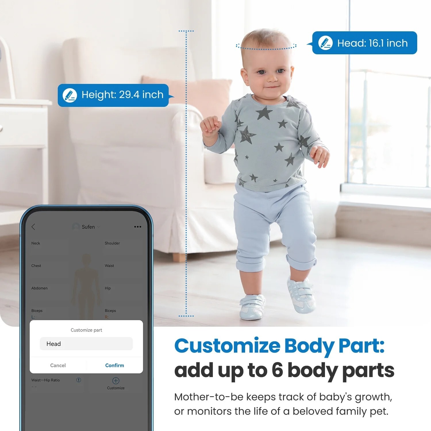 Smart Tape Body Measuring Tape Bluetooth Tailor Tape Ruler Seamstress Soft Flat