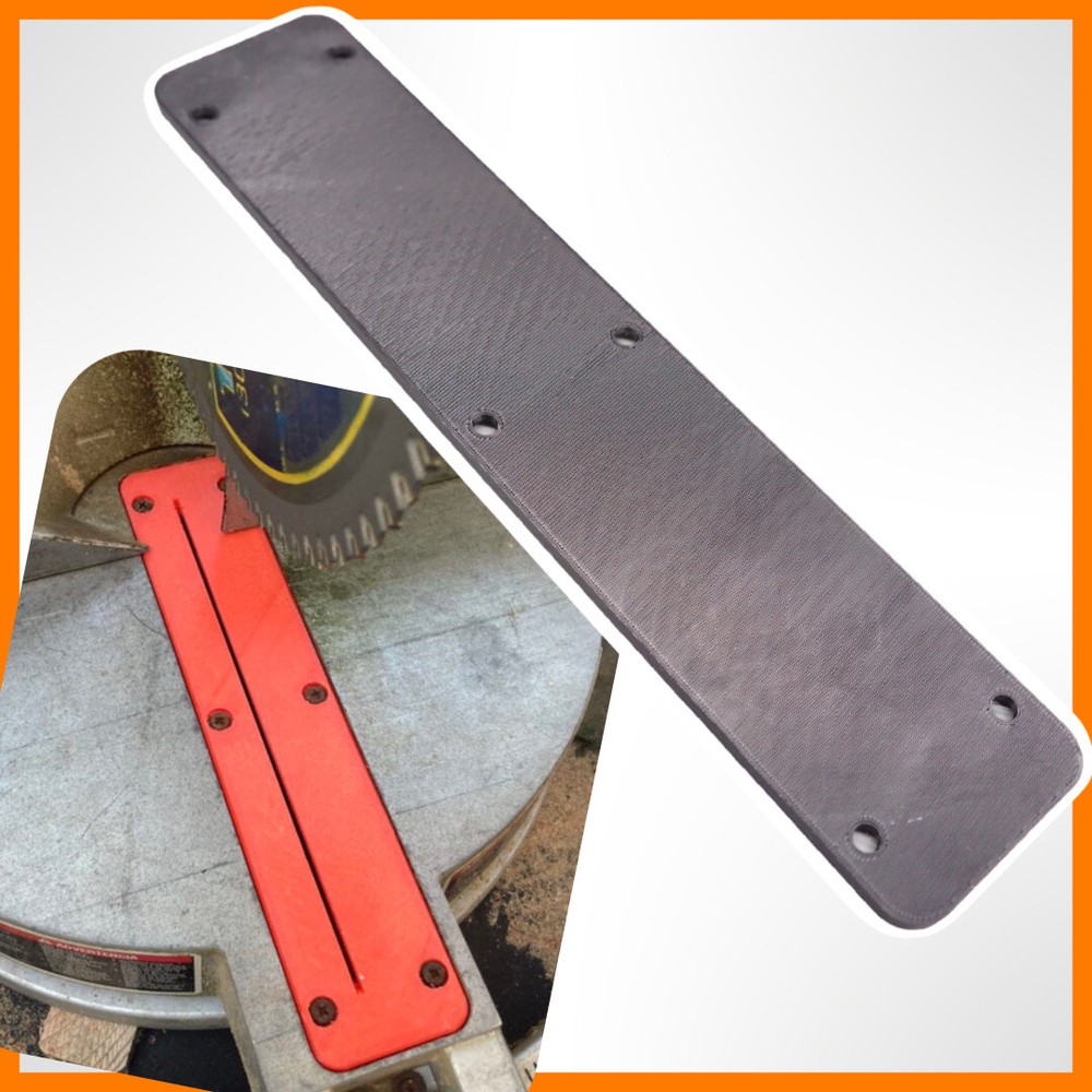 Zero Clearance Throat Plate Insert for Delta 36-235 Compound Miter Saw *Black*