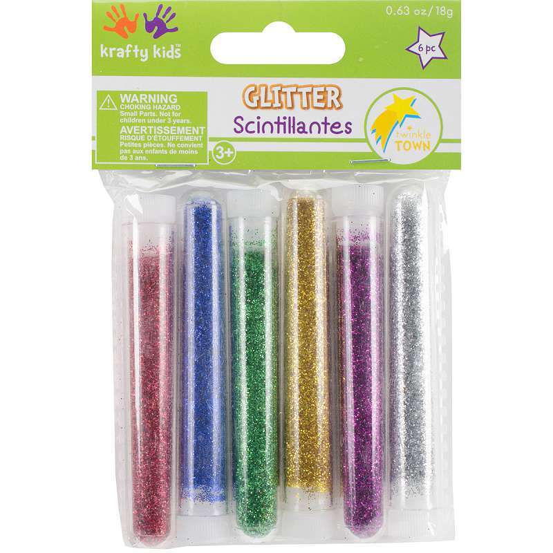 Twinkle Town Glitter Tubes 3g 6/Pkg Assorted Colors