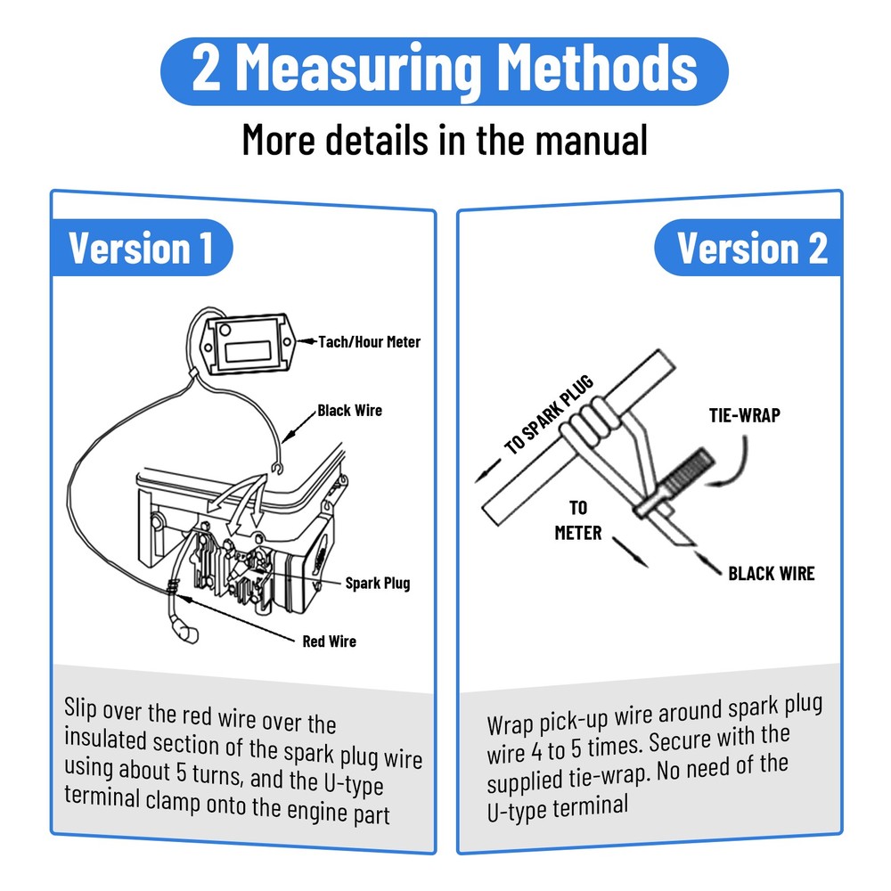 IP68 Waterproof Digital Tiny Tachometer Hour Meter +Battery Resettable Job Timer