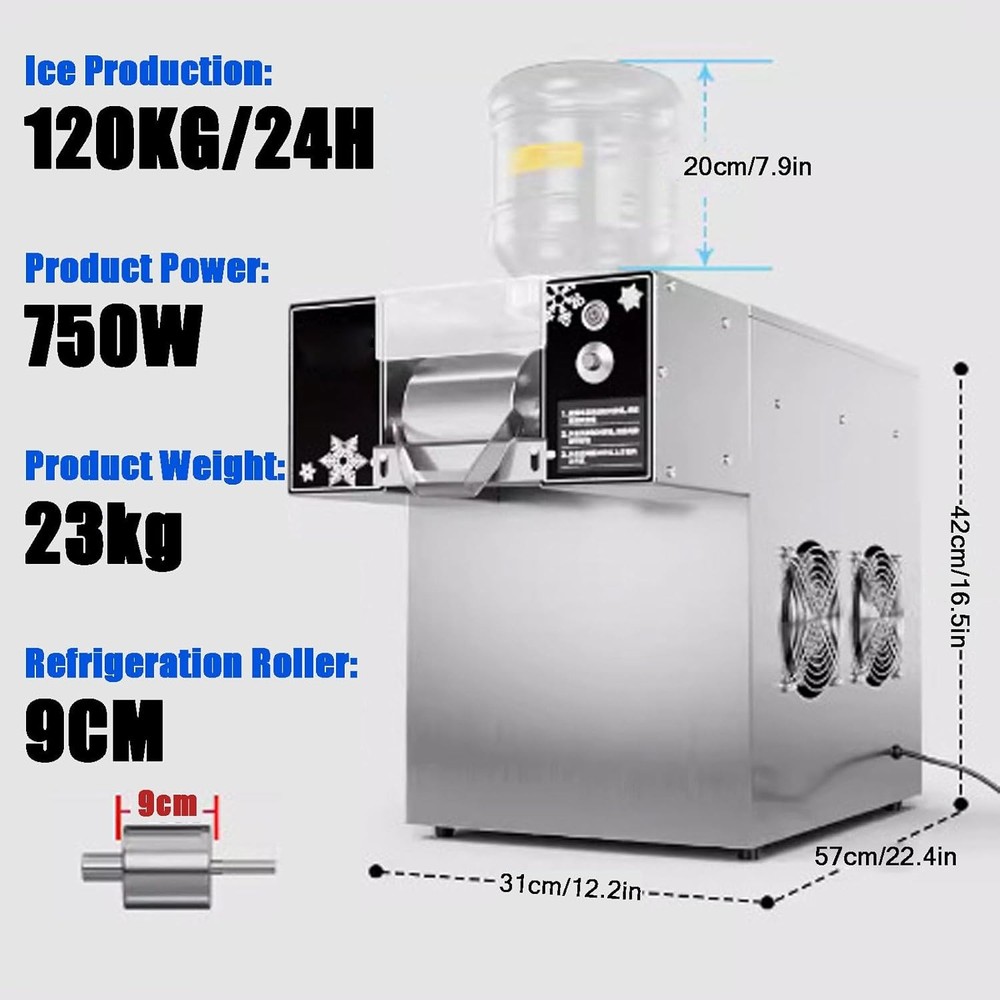 Commercial Snowflake Ice Machine Korean Shaved Ice Machine Automatic IceCrusher