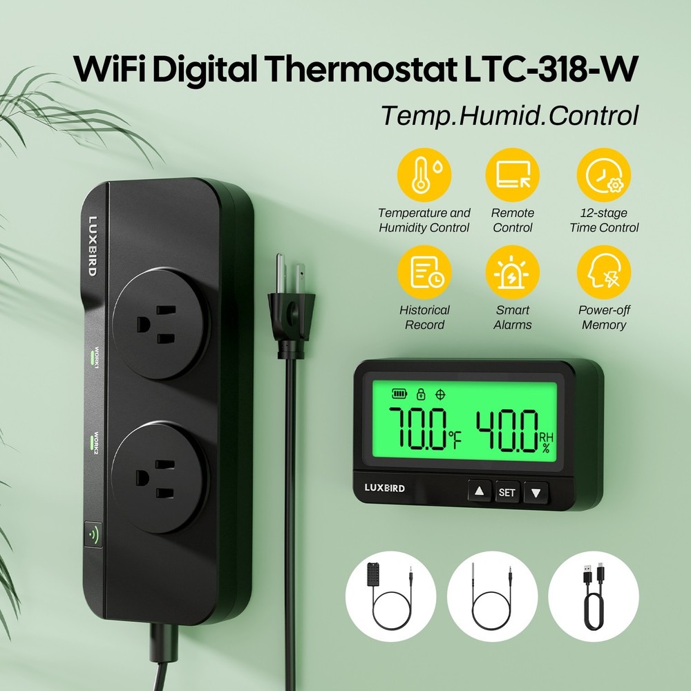 LUXBIRD Temperature Humidity Controller Smart Start Delay WiFi Remote Control CF