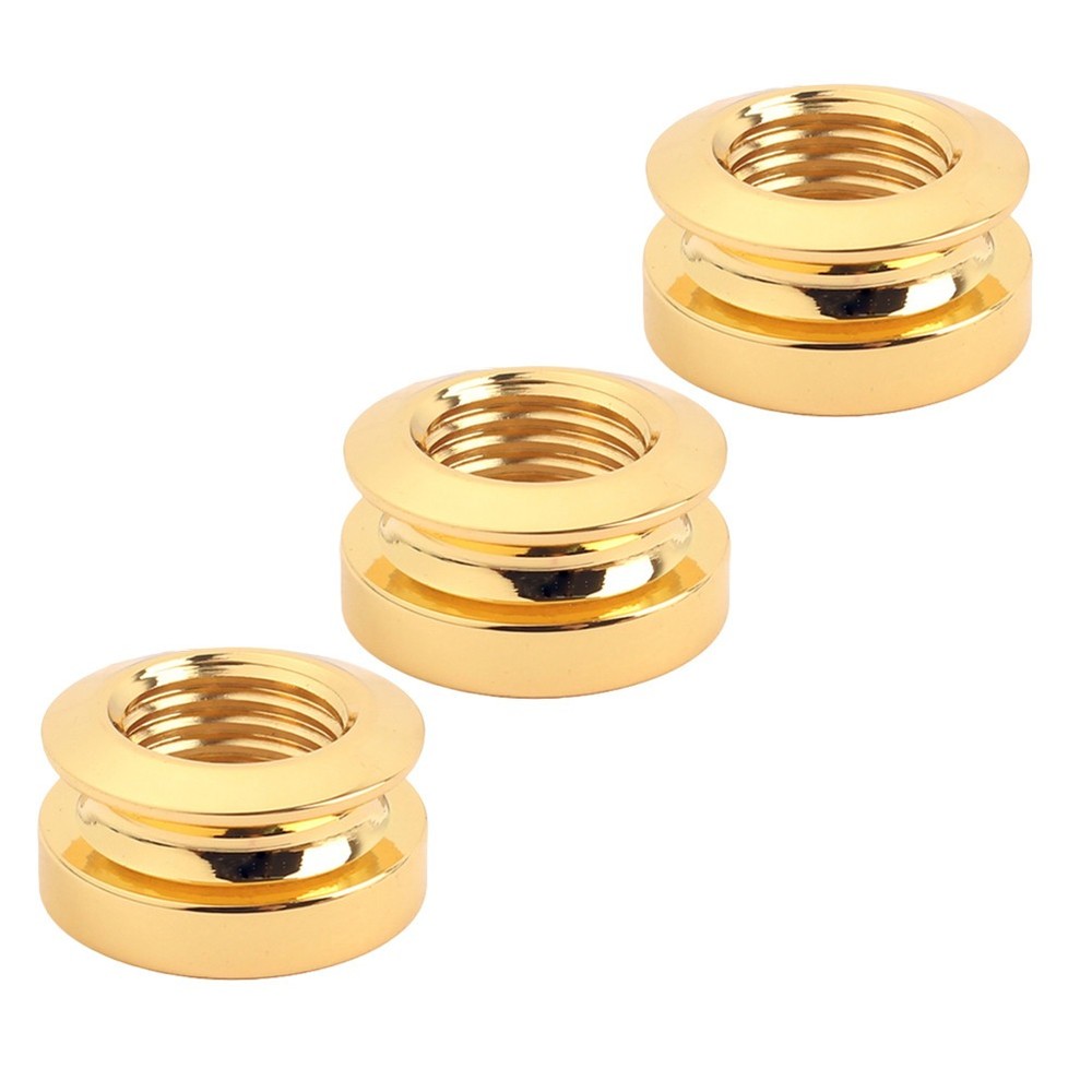 3 Pcs Guitar Strap Jack Endpin Adaptor Acoustic Button Gold Replacement