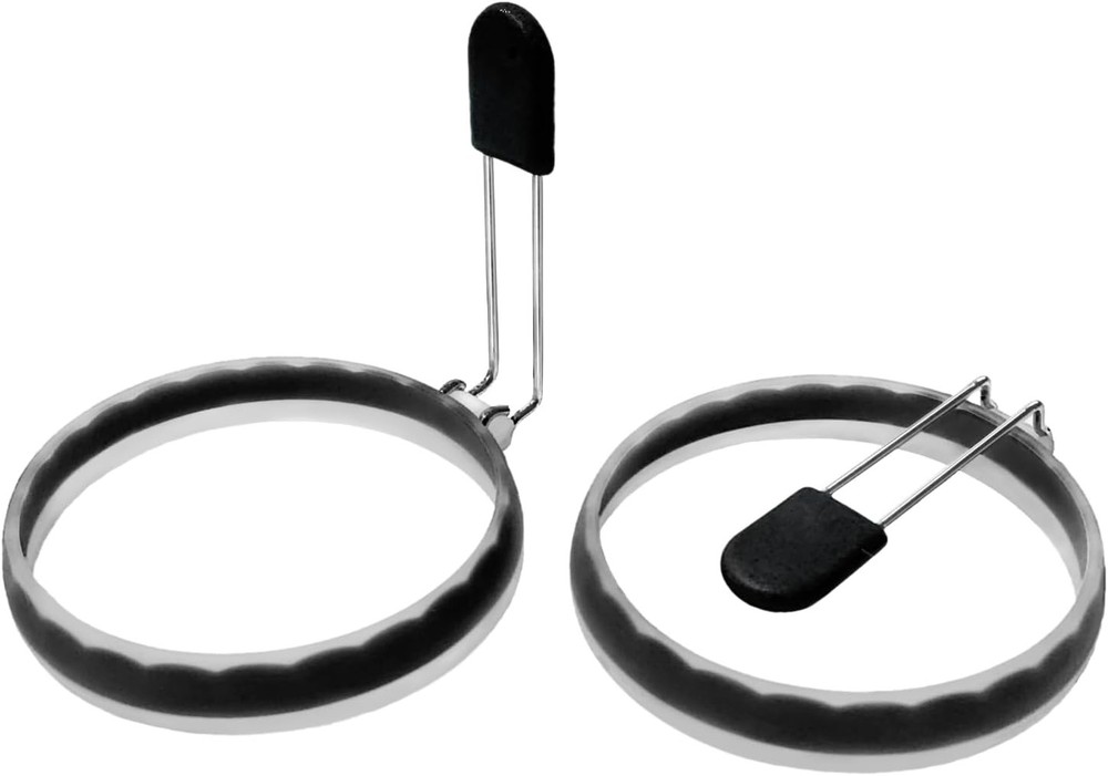 2 Pack Silicone Egg Rings, Leak-proof Liquid Egg Fryer Ring, Nonstick