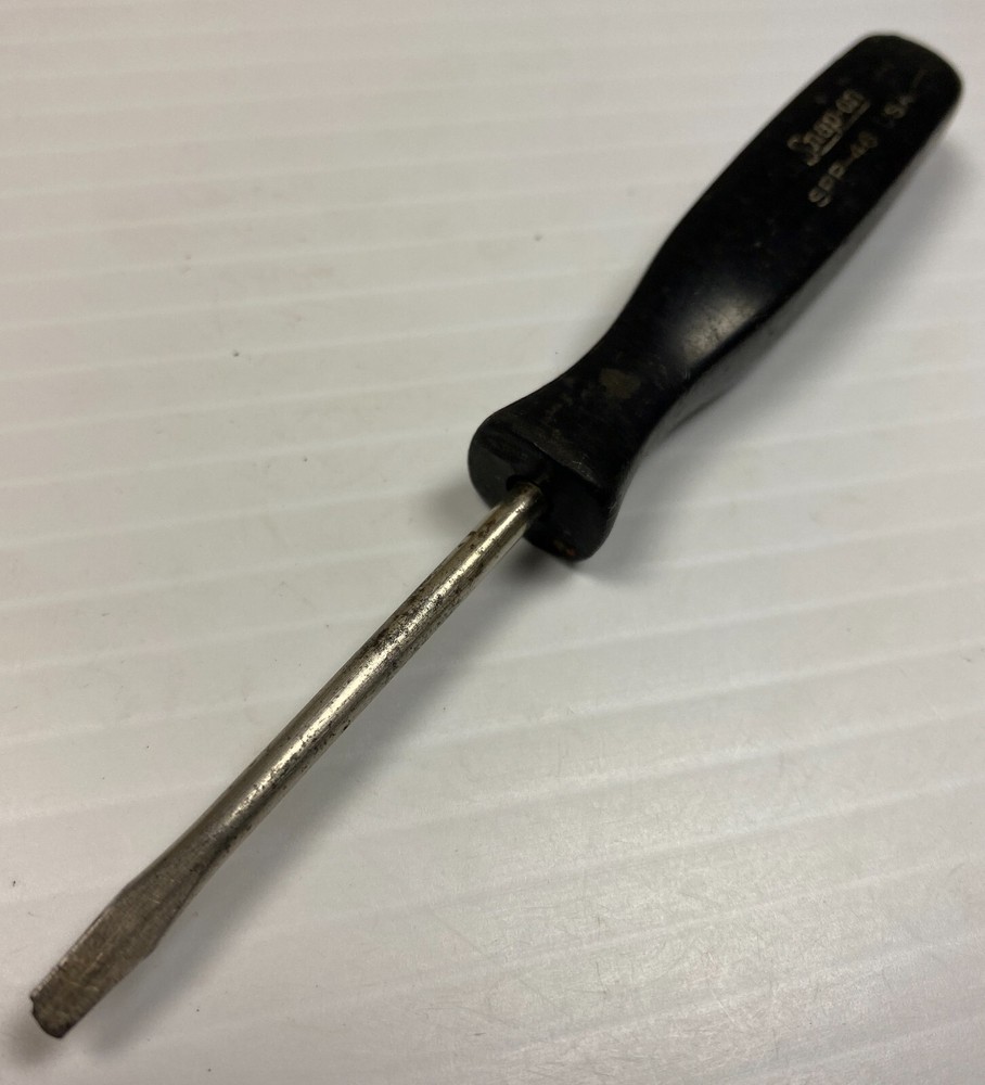 Snap-On Tools SPP46 Mini Black Hard Handle Slotted Flat Tip Screwdriver USA Tool