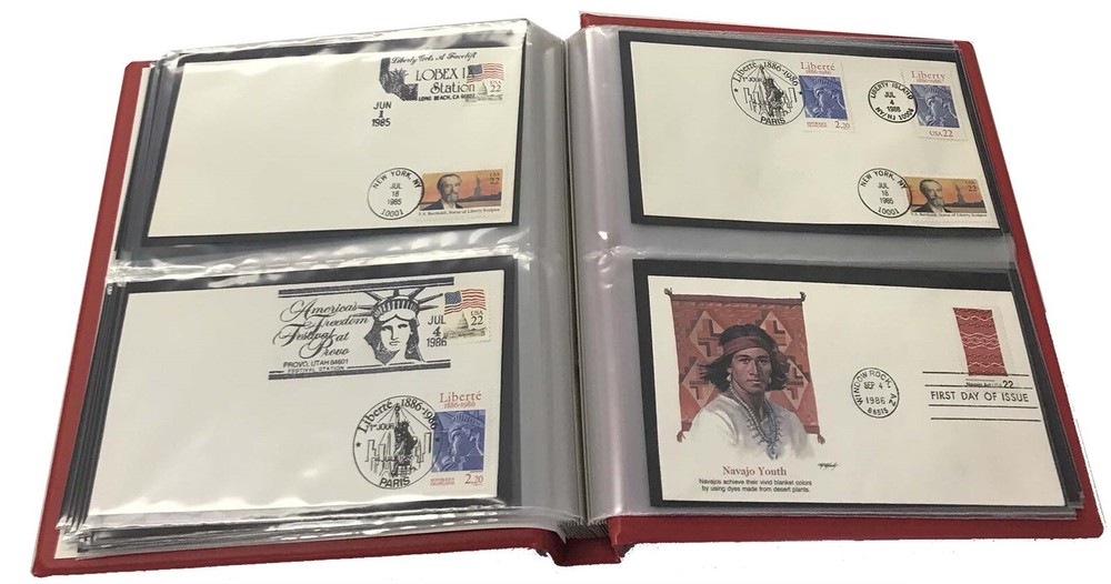 FDC Collection Album Showgard US #6 First Day Covers Red Binder Red Long Term