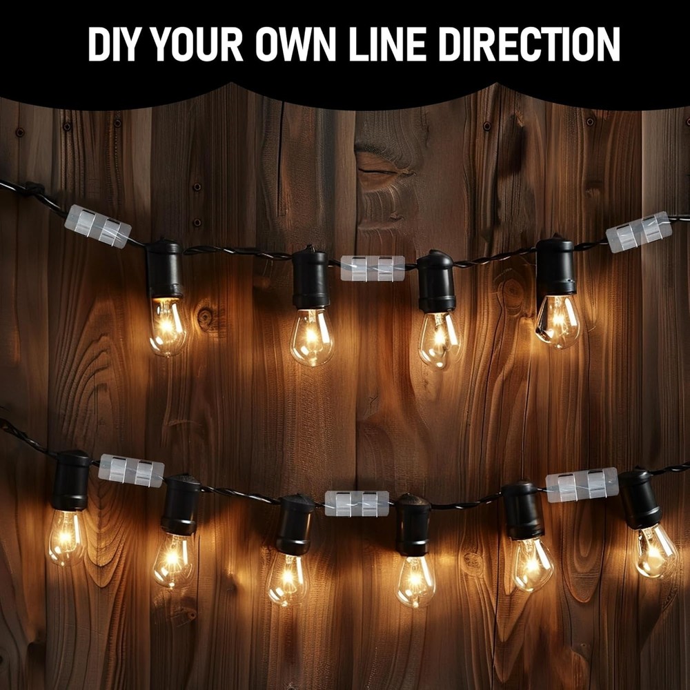 TW SHINE Hooks for Outdoor String Lights Clips, 30 Pack Heavy 30 Pack, Clear