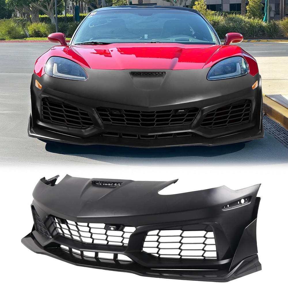 2006 - 2013 雪佛兰 Corvette C6 未上色黑色 PP ABS 前保险杠