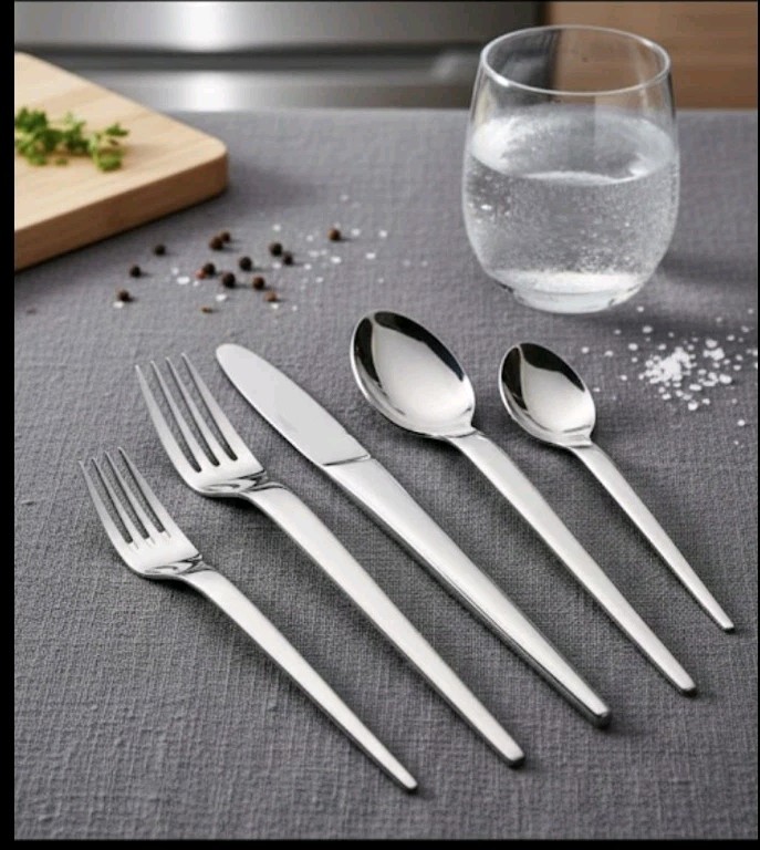 Retroneu Contour 80 PC Silverware 5 PC Service For 16  - Mirror Finish Stainless