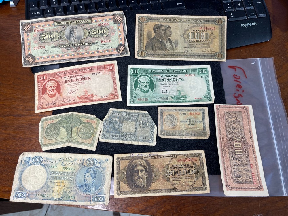 Early Greece 10 Banknotes Lot