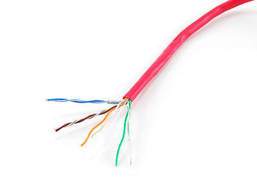 1000ft CAT5e RJ45 24AWG 350mhz CMR Solid Red Ethernet Cable Pull Box, U5-SDRD