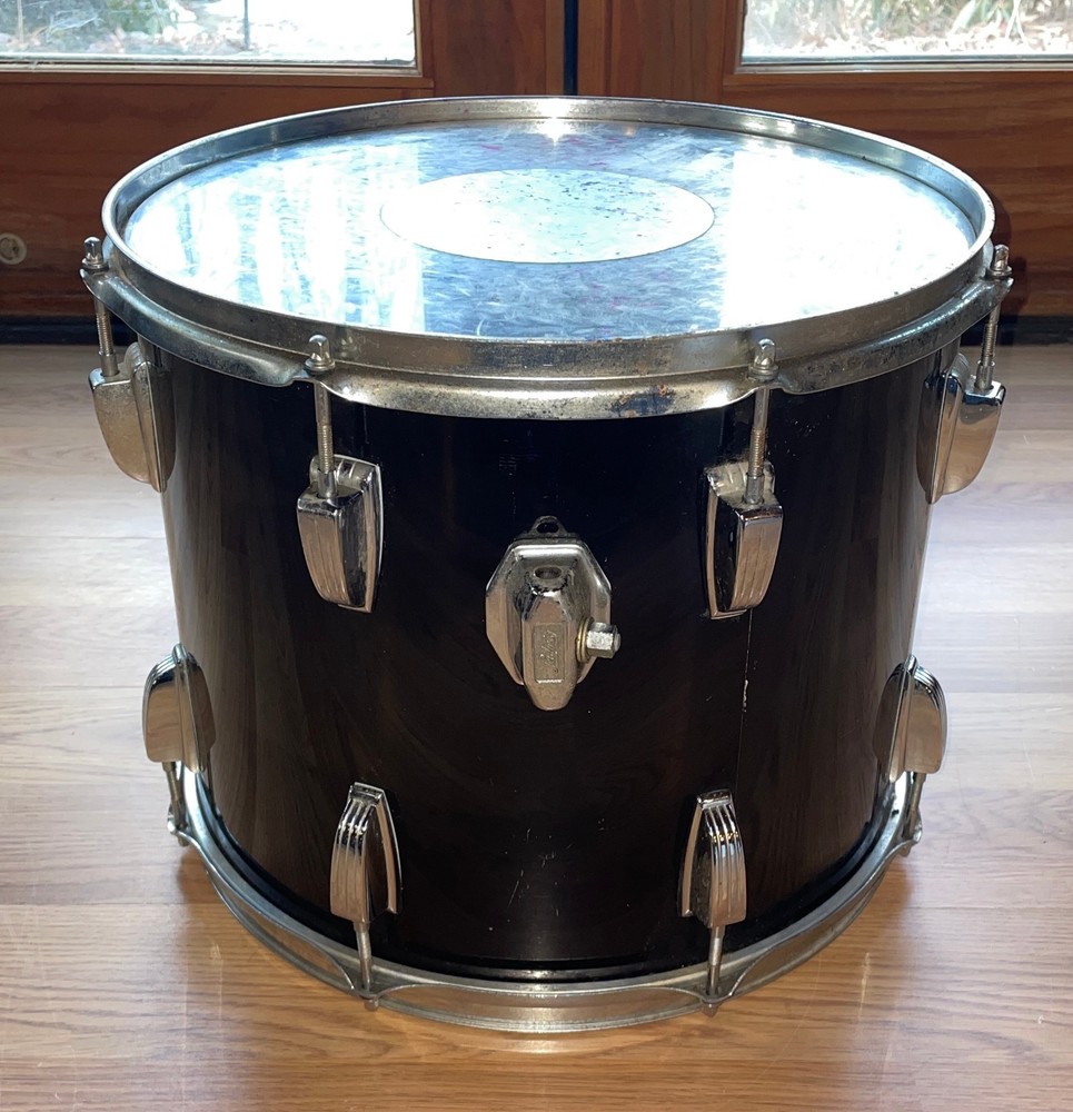 Vintage Ludwig 15" Solid Black Vistalite Rack Tom Drum!