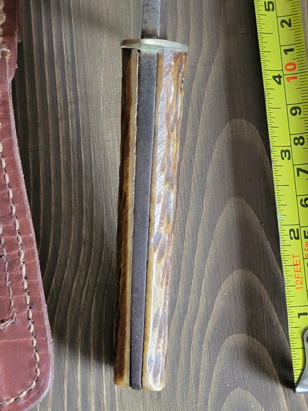 Krane Brand M. Klaas England knife with sheath, used vintage item