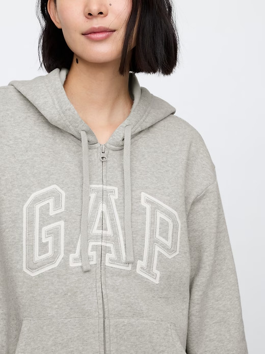Relaxed Logo Zip Hoodie