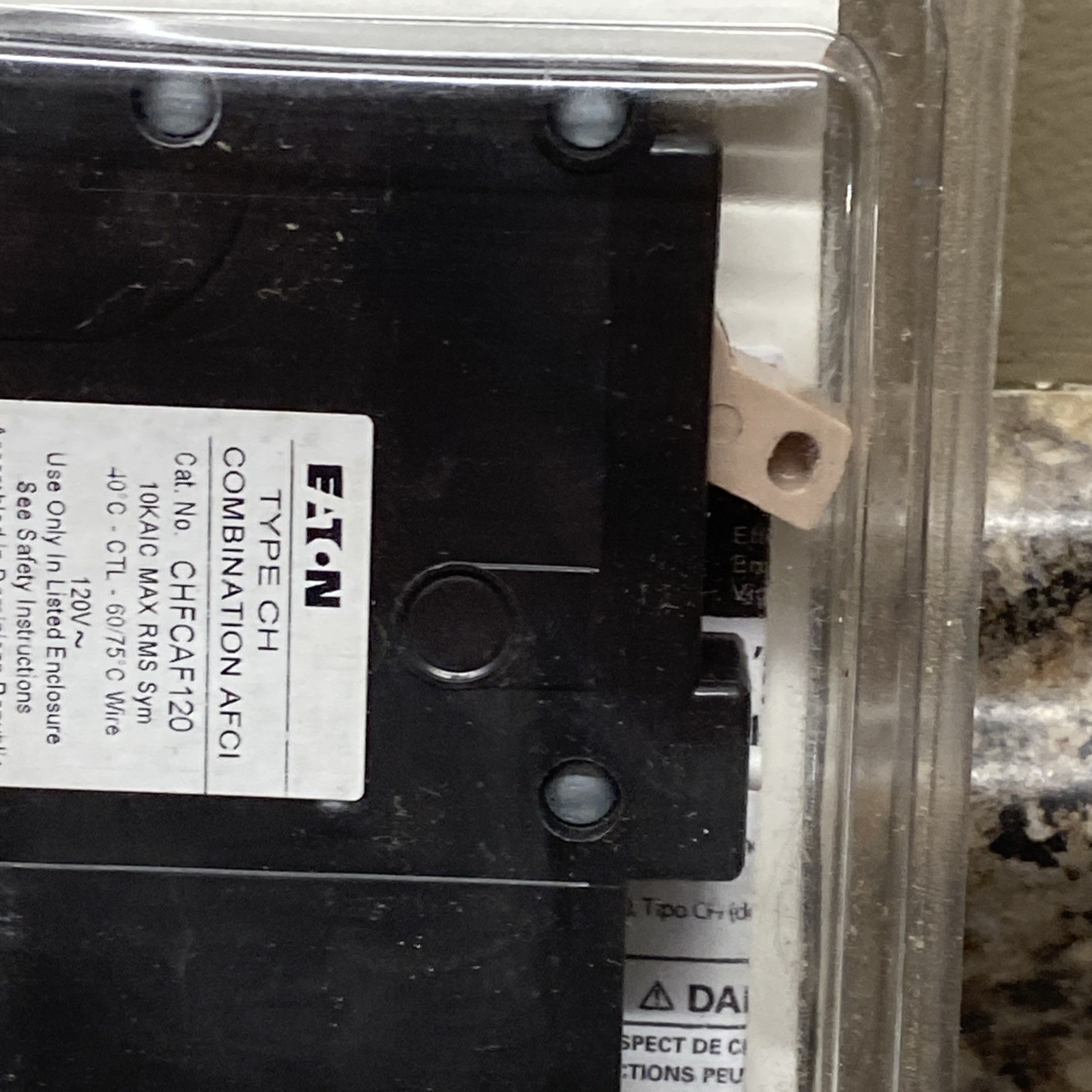 Eaton 20 amp single pole combination arc fault circiut breaker CHCAF120CS NOS