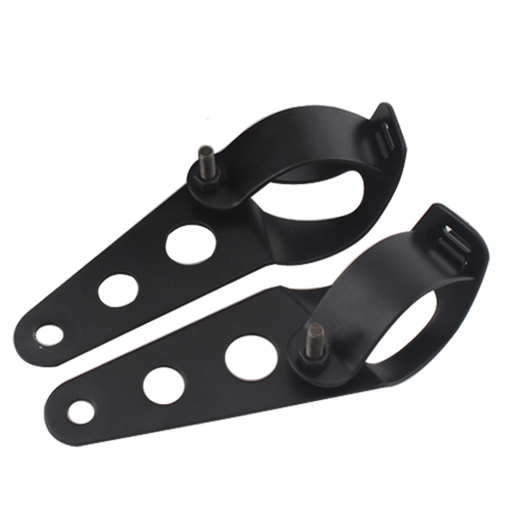 2x Black Headlight Mount Bracket Fork Ear Universal For Chopper Bobber 28mm-34mm