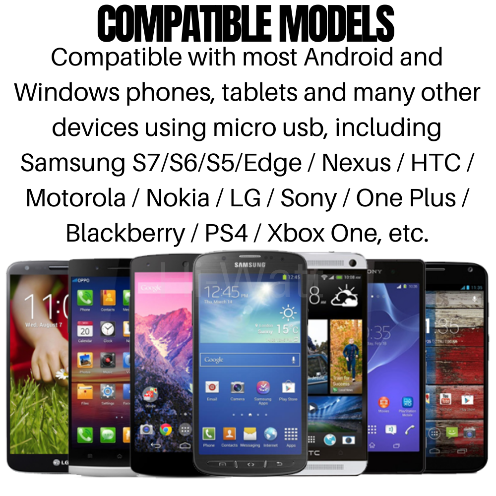 3 PACK 10Ft Extra Long Micro USB Cable Fast Charge Android Charger Charging Cord