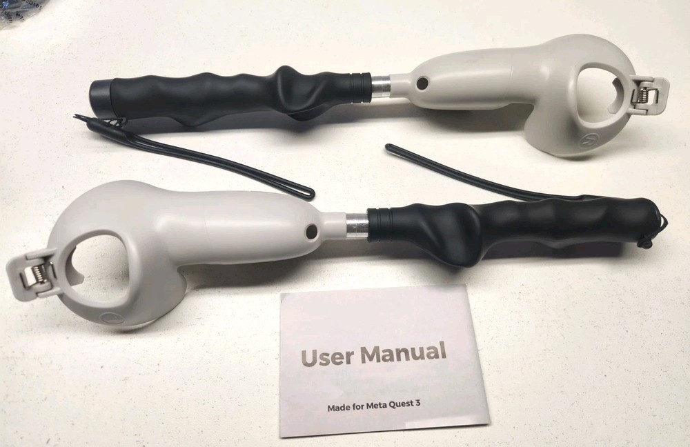 Meta Quest 3 VR Controller Golf Grip Handles Pair w/ Straps & Box