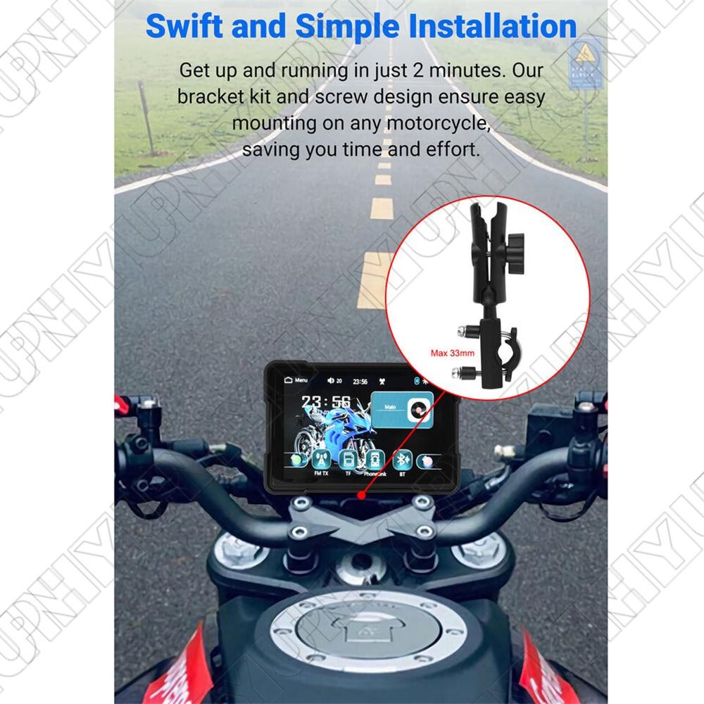 5" Waterproof HD Motorcycle Smart Screen Support Wireless Carplay & Android Auto