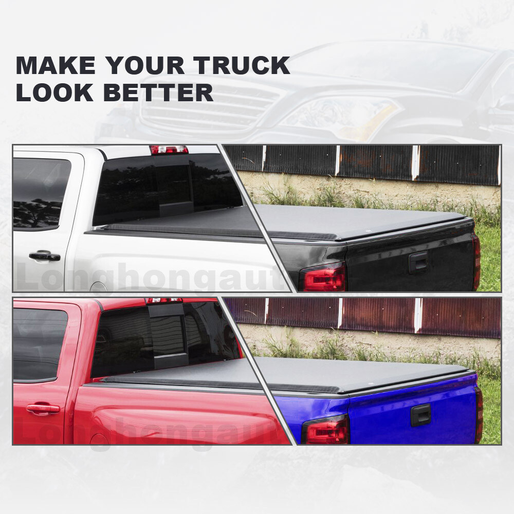 5.8Ft Tonneau Cover Truck Bed For 2014-19 Chevy Silverado GMC Sierra 1500 4-Fold