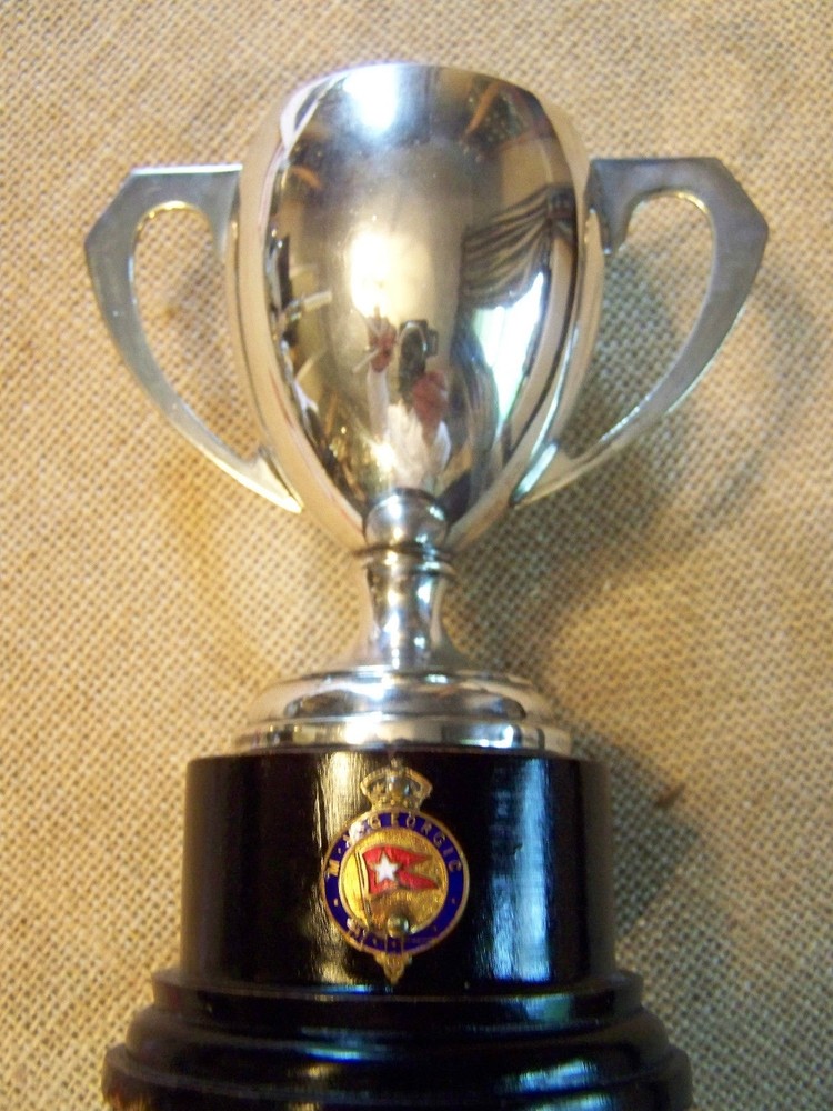 FANCY CLASSICAL STYLE REGAL SILVER TROPHY  with CREST AND STAND - USE AS VASE?