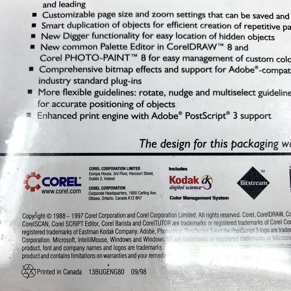 Coreldraw 8 UPGRADE: New, Sealed Box Big Box Software Graphic Design *READ*