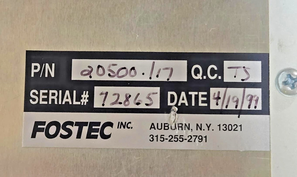 Fostec Fiber Optic Light Source 20500./17 Bender