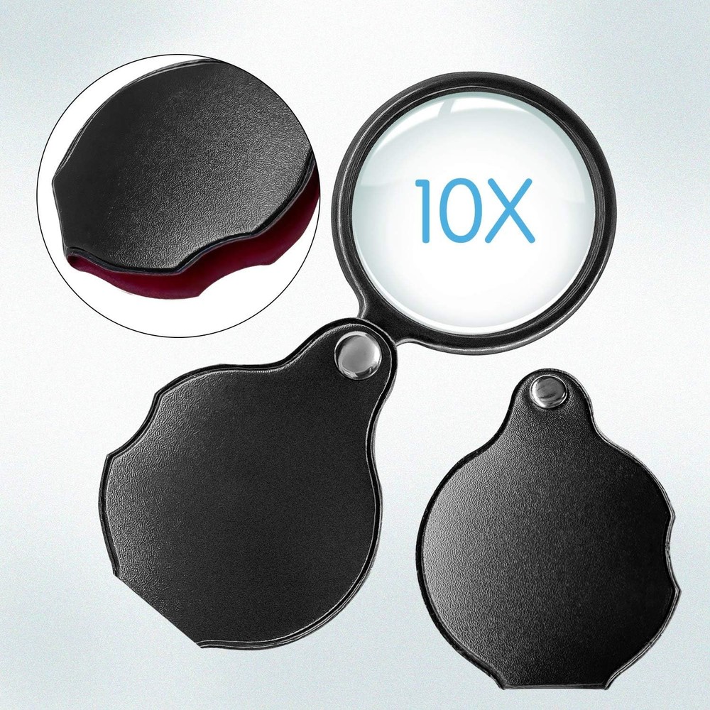 Wapodeai Pocket Magnifying Glass 10x 2 Pieces