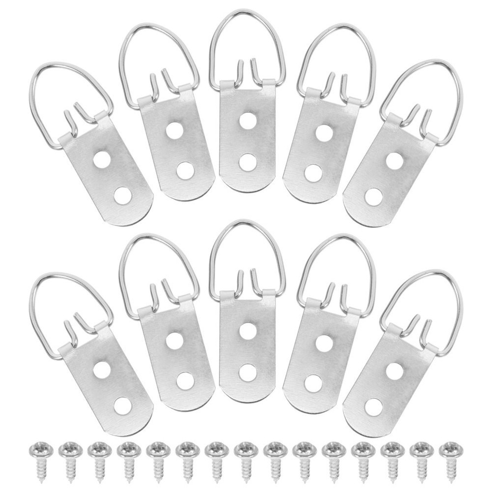 30 Set Double Hole D-Ring Frame Back Hardware Kit Picture Frame Hanging Hooks