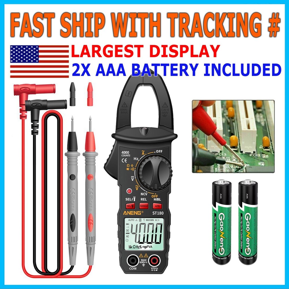 Digital Multimeter Tester AC DC Volt Amp Clamp Meter Auto Range LCD Handheld